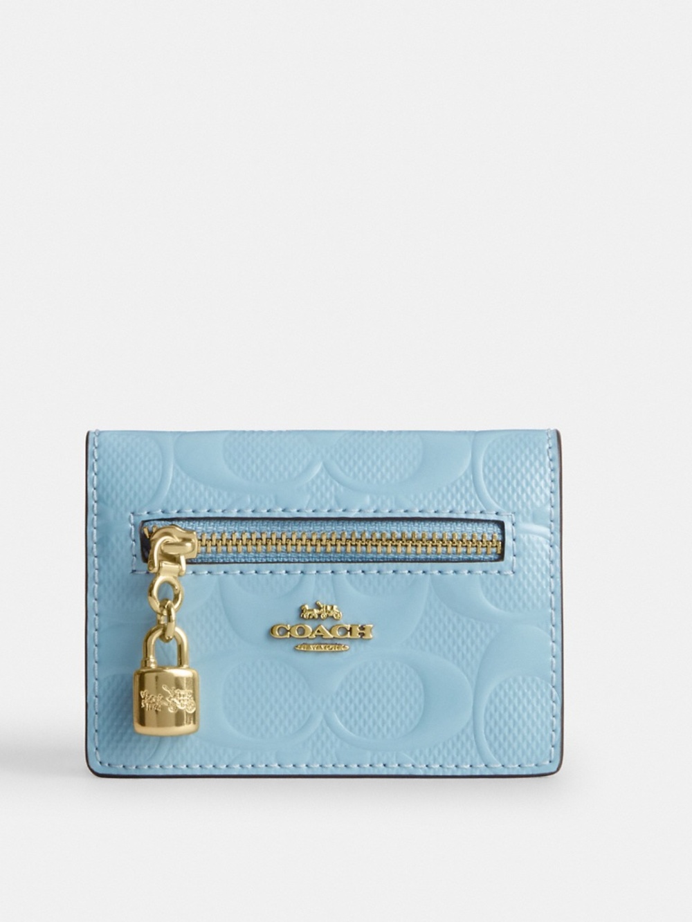 NWT Coach Card Case With Charm In Signature Leather